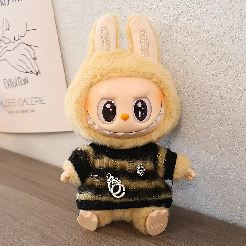 Labubu 15-17cm Blind Box Keychain Doll Outfit – Sweater & Glasses Accessory Set
