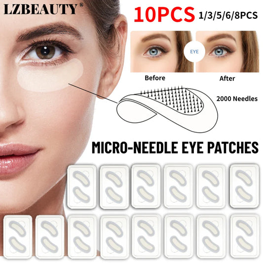 1–10PCS Hyaluronic Acid Microneedle Eye Patches – Anti-Wrinkle, Dark Circle & Moisturizing Under-Eye Gel Pads for Skin Care