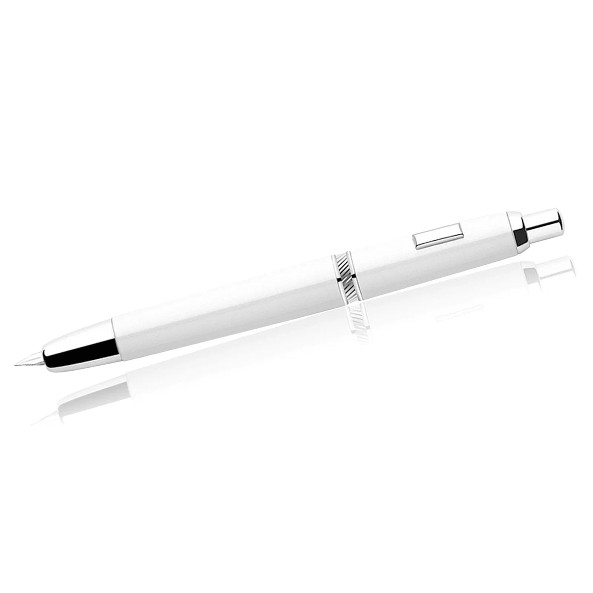MAJOHN A1 Retractable Fountain Pen – EF 0.4mm Nib, Matte Black Metal Ink Pen with Converter, Ideal for Students and Gifts