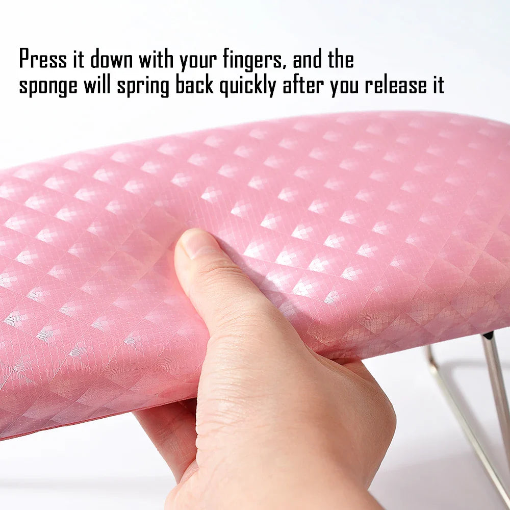 Waterproof Plaid Leather Nail Arm Rest Pillow – Soft Manicure Wrist Support Cushion