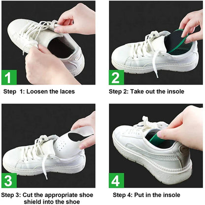 4Pcs Crease Protector & Shoe Head Stretcher - Anti-Crease Sneaker Support & Toe Cap for Wrinkle-Free Shoes