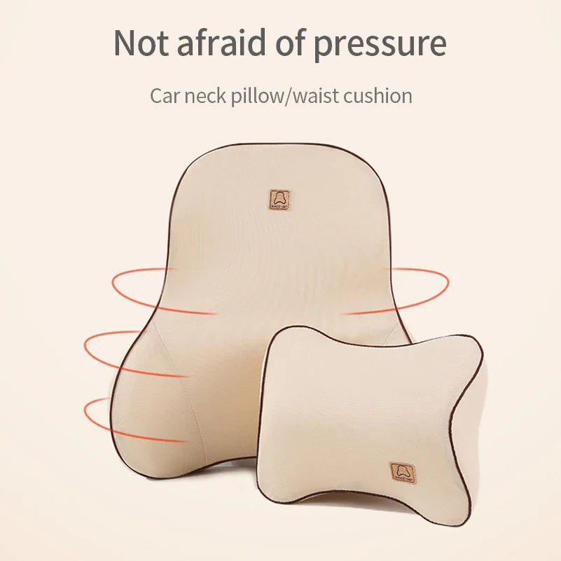 Memory Foam Car Lumbar Support Pillow: Soft Neck Cushion for Comfortable Driving