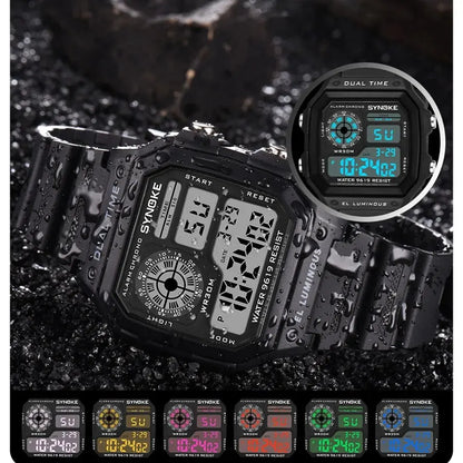 SYNOKE Digital Watches – Luminous Multifunction Sports Wristwatch for Men and Women, Waterproof with Seven Lights for Outdoor and Running