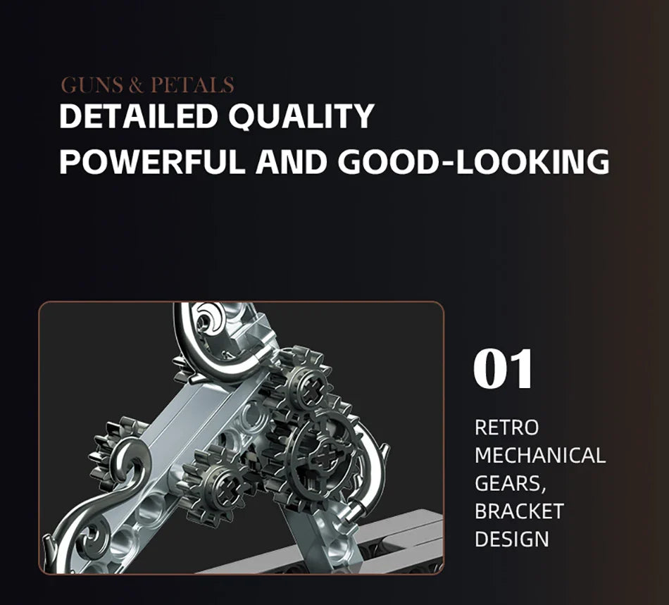 Technical Mechanical Rose Revolver Building Blocks – Military Gun MOC Toy for Kids