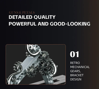 Technical Mechanical Rose Revolver Building Blocks – Military Gun MOC Toy for Kids