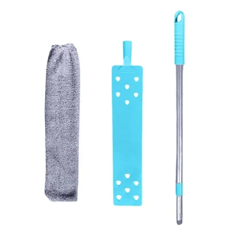Telescopic Long Handle Broom — Microfiber Dust Brush for Home Blinds, Easy-to-Use Household Cleaning Tool