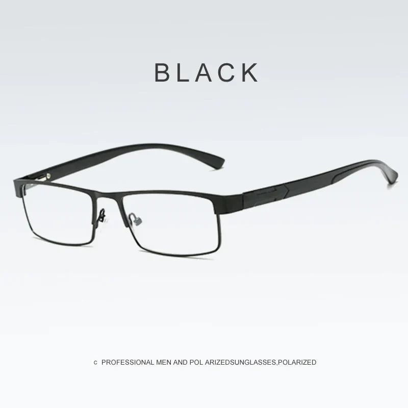 Elderly Anti-Blue Light Reading Glasses – Metal Optical Frame Business Eyewear for Men, Fashion Presbyopia Glasses +1.0 to +4.0