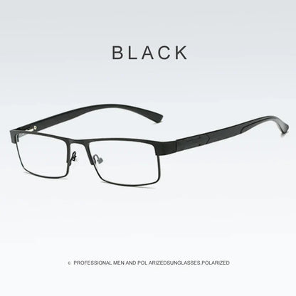 Elderly Anti-Blue Light Reading Glasses – Metal Optical Frame Business Eyewear for Men, Fashion Presbyopia Glasses +1.0 to +4.0