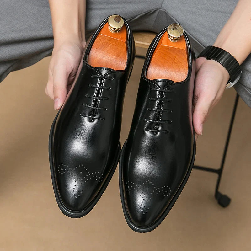 Luxury Men’s Leather Oxford Dress Shoes – High-Quality Gentleman Wedding & Office Shoes 2024