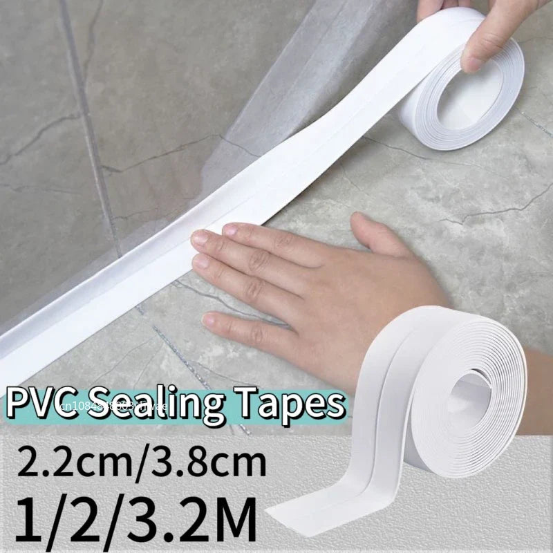Self-Adhesive PVC Sealing Tape – Waterproof, Oil-Proof Caulk Strip for Kitchen, Bathroom, Sink & Toilet (1/2/3.2M)