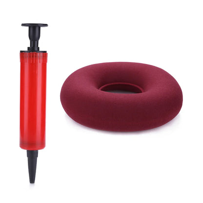 35cm Inflatable Hip Support Cushion – Medical Hemorrhoid Donut Seat Pad with Pump, Anti-Bedsore Round Massage Pillow
