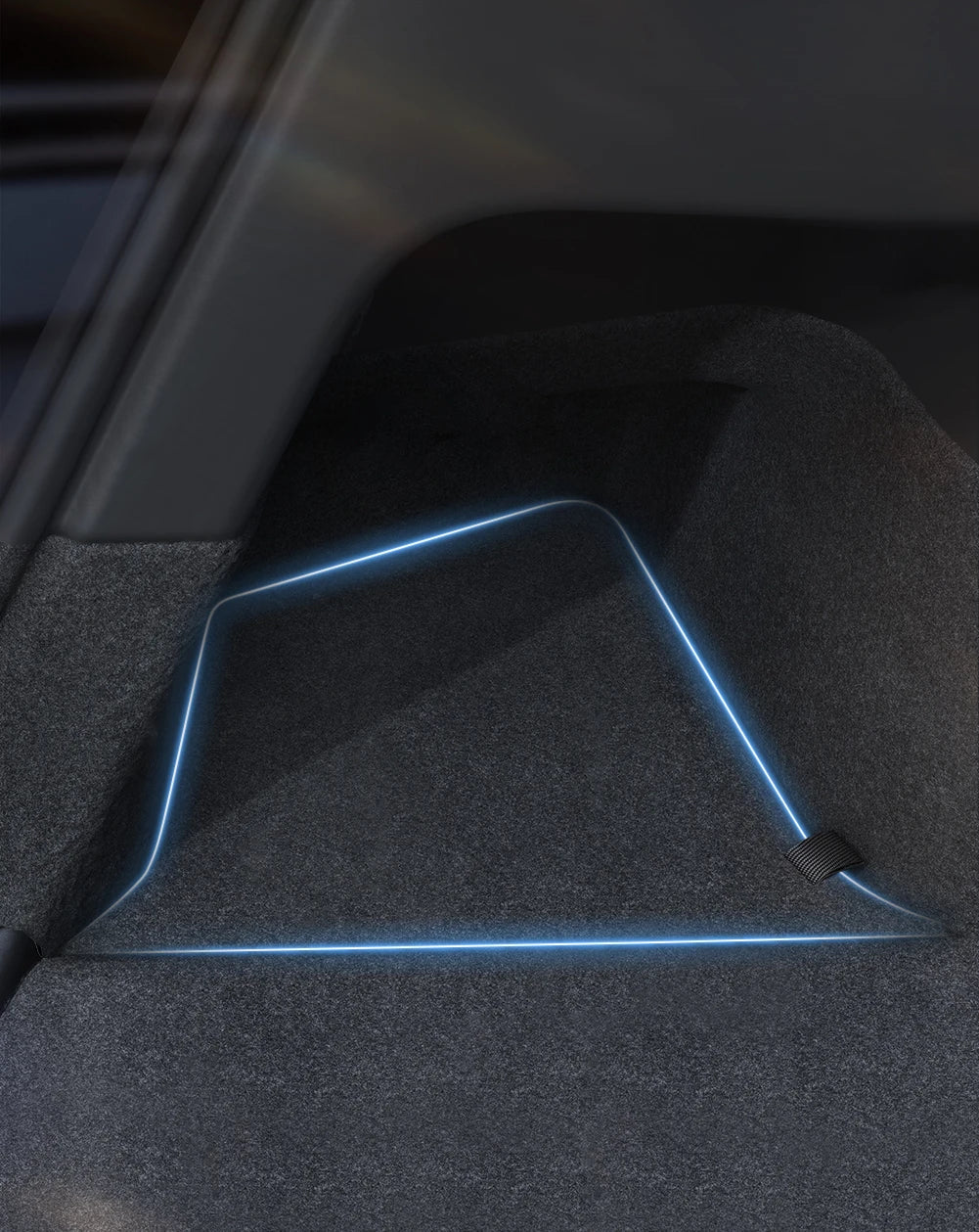 YZ Car Trunk Side Storage Box – Left & Right Organizer for Tesla Model Y Juniper 2021-2025 with Flocking Mat Cover