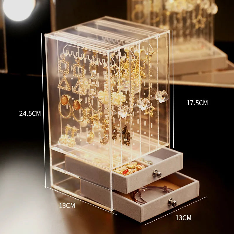 Transparent Acrylic Earrings Jewelry Box: Fashionable Storage Boxes for Display - Plastic Organizer Rack for Your Jewelry Collection
