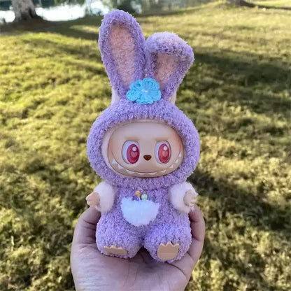 Labubu 17cm Heartbeat Macaron Monkey Toy – Stand-Up Dress-Up Jacket & Pants Suit