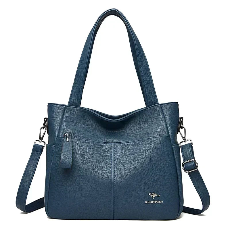 Luxury Women’s Leather Casual Tote Bag – High Quality Large Shoulder & Crossbody Handbag