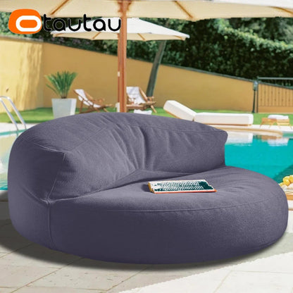 OTAUTAU Outdoor 4ft Waterproof Chenille Bean Bag Cover - Poolside Lounger Sofa Bed