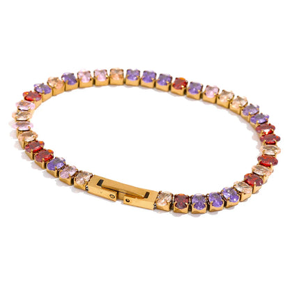 Luxury CZ Tennis Necklace & Bracelet Jewelry Set – Waterproof Stainless Steel Cubic Zirconia Choker for Women