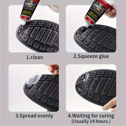 Waterproof Black Shoe Sole Repair Glue - Super Strong Rubber Crack Sealant