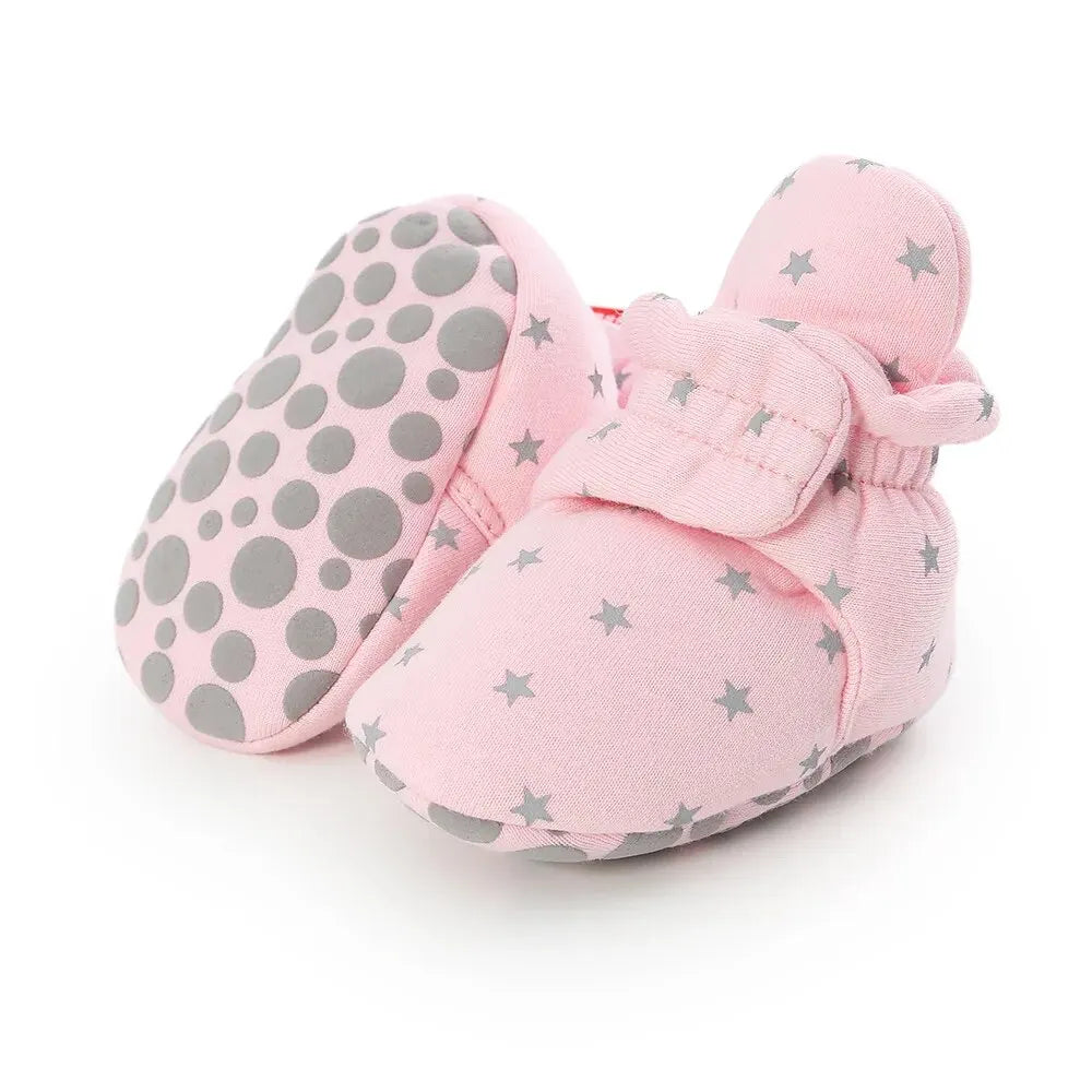 Meckior Baby Socks Shoes – Star Toddler First Walkers Booties, Soft Cotton Anti-Slip Shoes for Boys and Girls