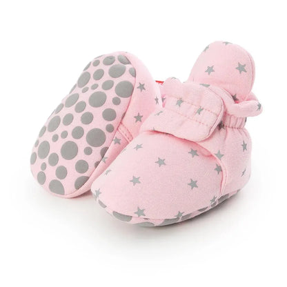 Meckior Baby Socks Shoes – Star Toddler First Walkers Booties, Soft Cotton Anti-Slip Shoes for Boys and Girls