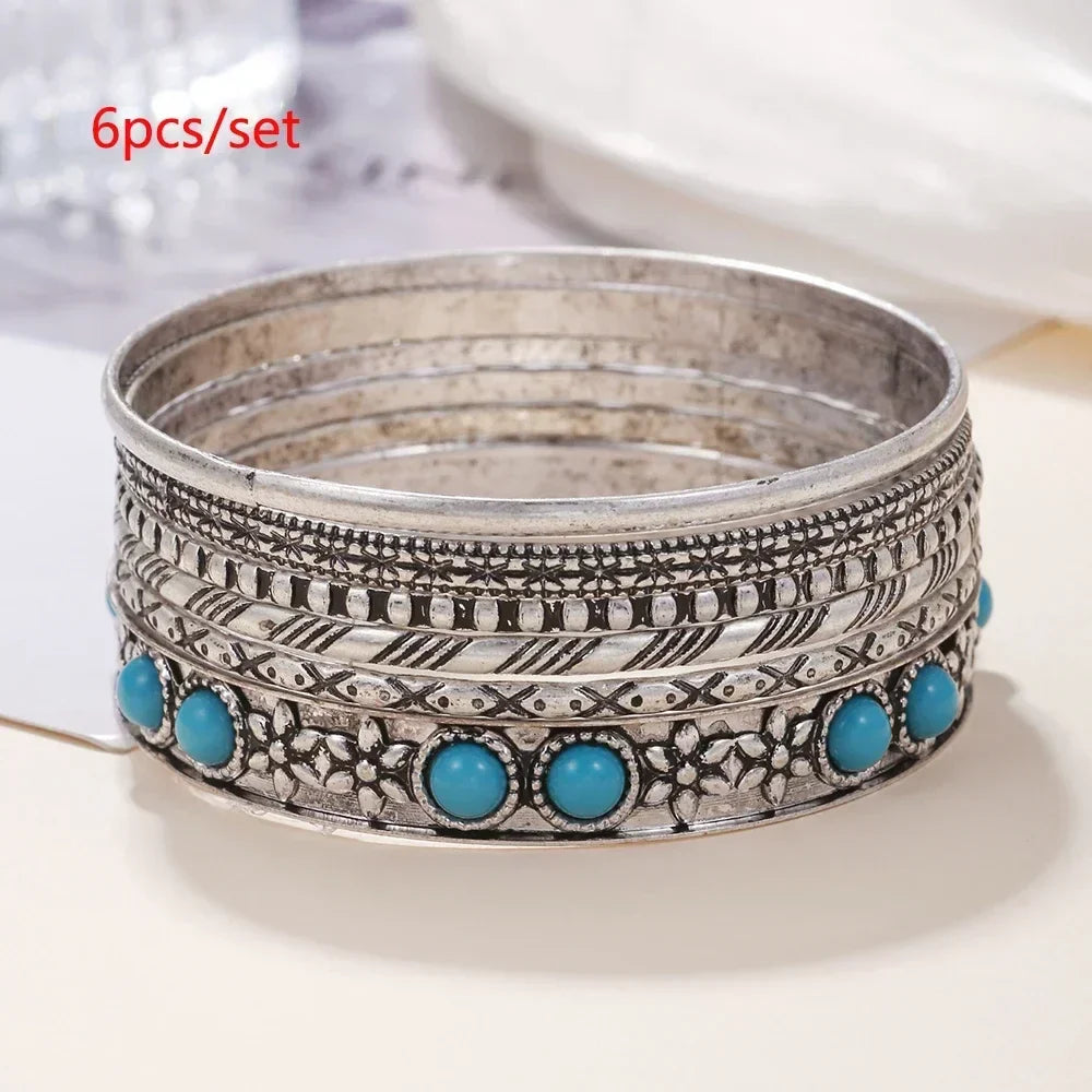 12Pcs Punk Curb Cuban Chain Bracelet Set for Women – Gold Miami Boho Thick Charm Bangles Fashion Jewelry