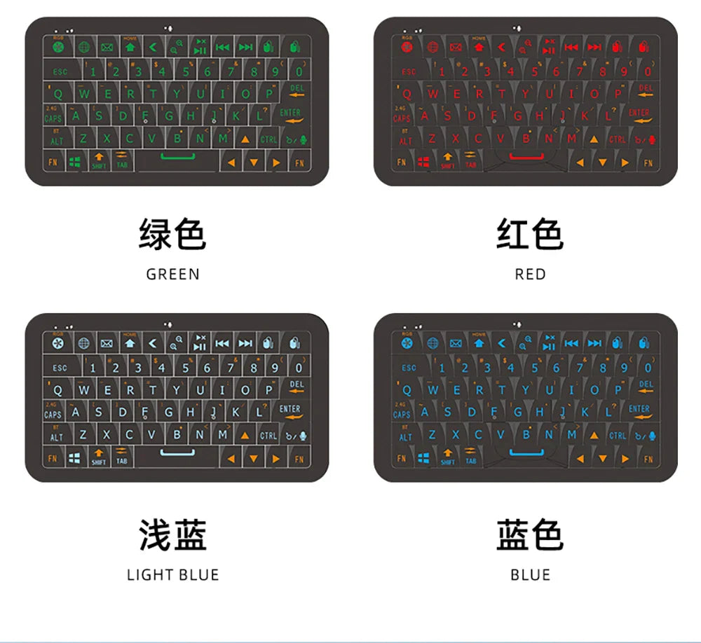 Mini Gyroscope Keyboard Dual Mode 2.4G & Bluetooth 5.0 Backlit Wireless Remote for Android TV Box, Smart TV, PC