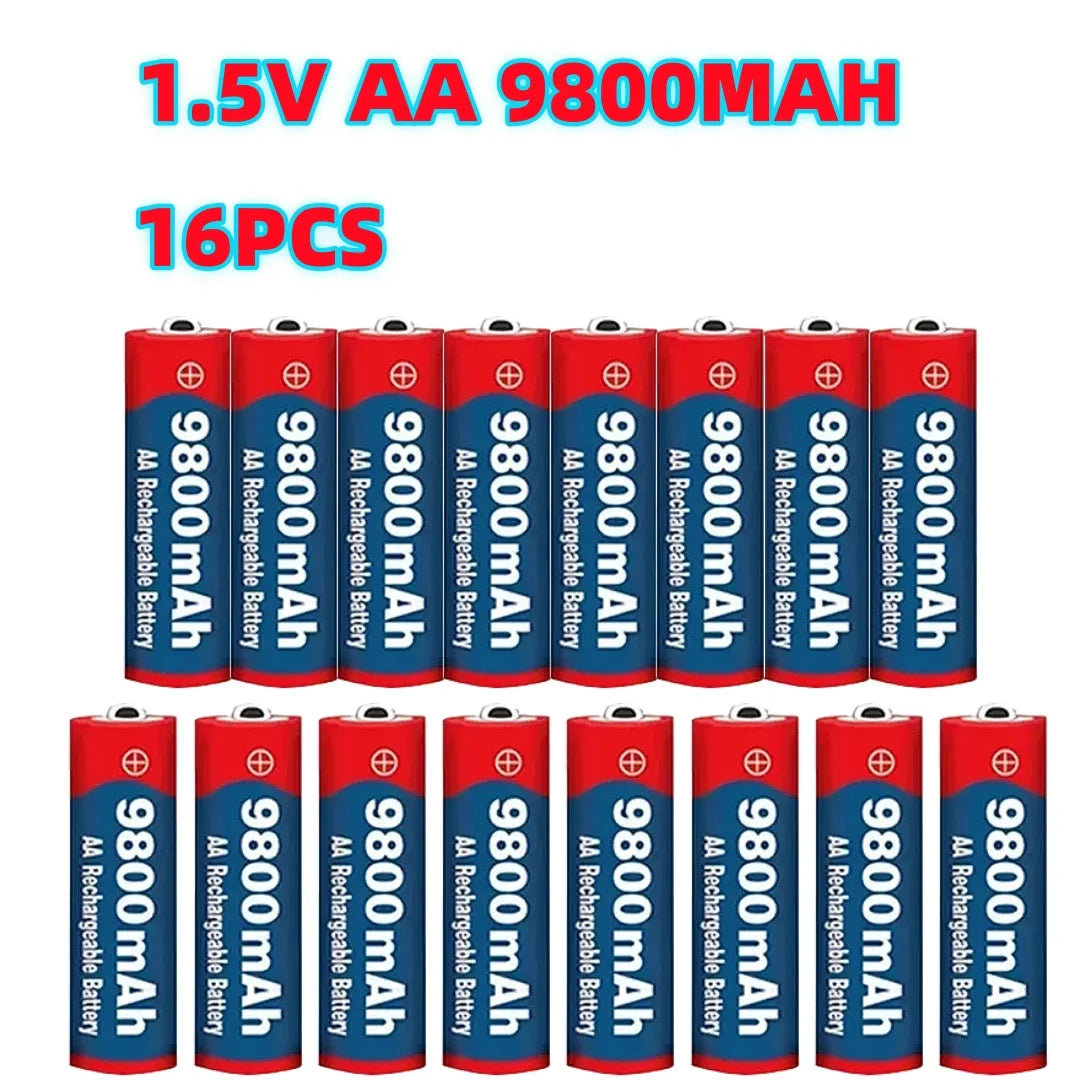 1.5V AA 9800mAh Rechargeable Battery – High-Quality Original AA for LED Lights, Toy Cameras, Microphones