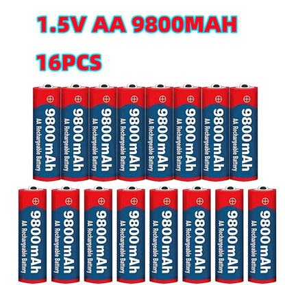 1.5V AA 9800mAh Rechargeable Battery – High-Quality Original AA for LED Lights, Toy Cameras, Microphones