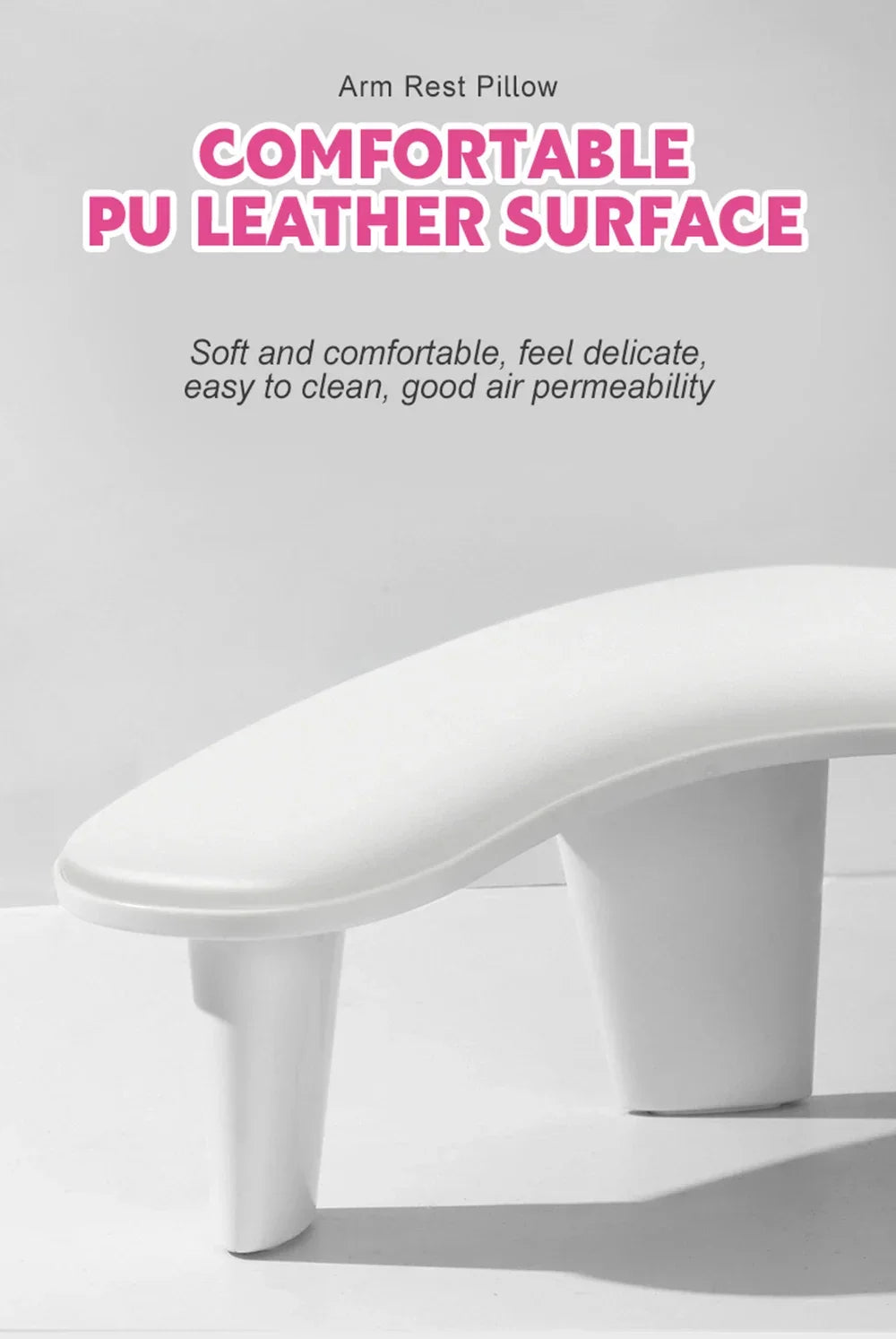 U-Shaped Nail Arm Rest Pillow with Detachable Brackets – Manicure Hand Rest for Nail Salon