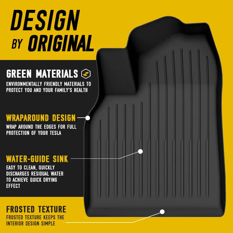 Tesla Model Y 2025+ Juniper TPE Floor Mats – Waterproof Anti-Slip Full Set Car Accessories