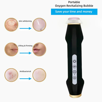 2024 Handheld CO2 Bubble Pen - Rechargeable Oxygenation Facial Machine with Skin Tightening & Oxygen Facial Kit