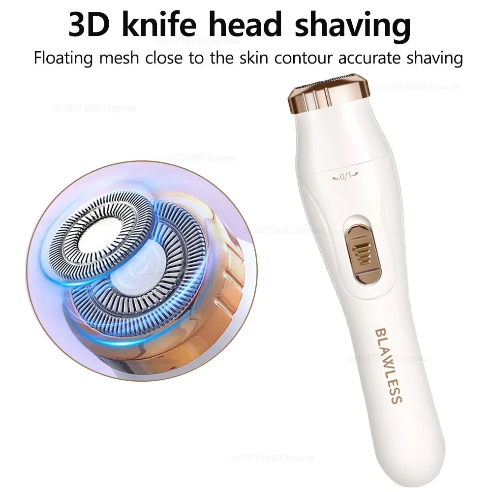 Electric Shaver for Women – Portable Painless Bikini, Facial & Body Trimmer for Underarms and Legs