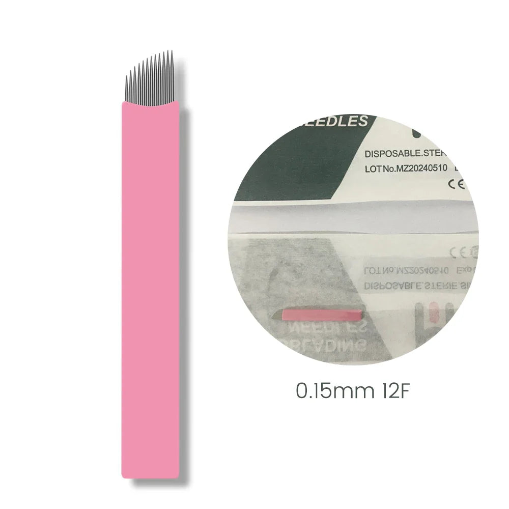0.15mm Microblading Nano Blades — U-Shape Tebori Tattoo Needles for Permanent Makeup Eyebrow Pen