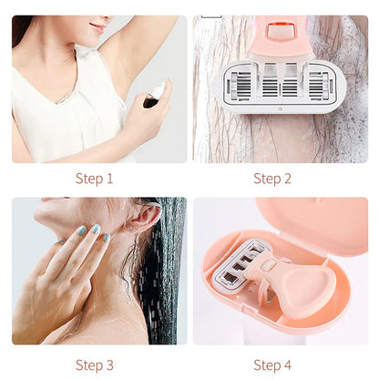 Women’s Safety Razor – Stainless Steel Manual Shaver for Body, Bikini, Underarm & Thigh Hair