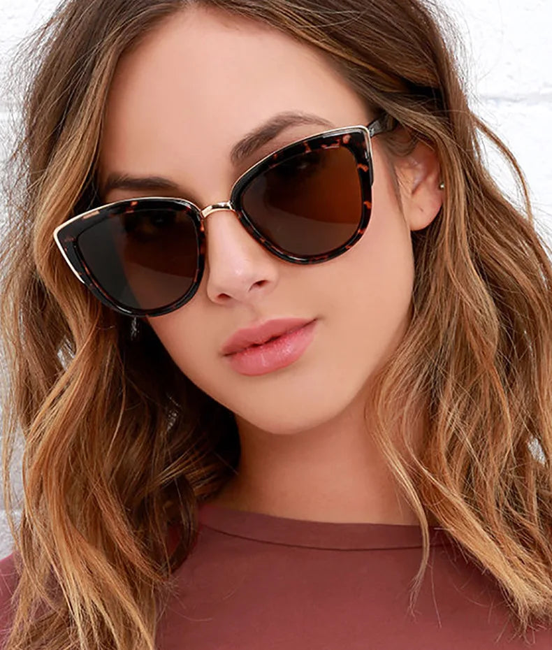 Women's Cat Eye Polarized Sunglasses - Luxury Black Metal Frame, Stylish & Fast-Selling Sunwear