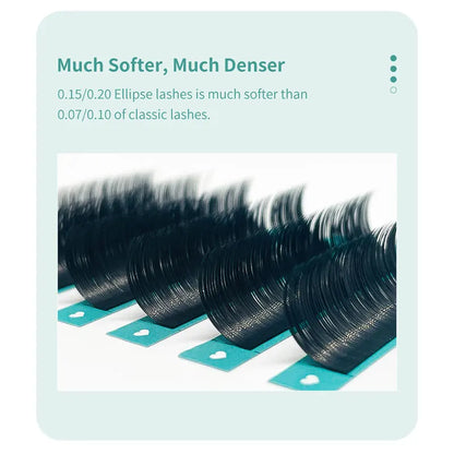 DIYDAY Flat Individual Lash Extensions – 0.15/0.20 Split Tips, Softer Ellipse Classic False Eyelashes Supplies