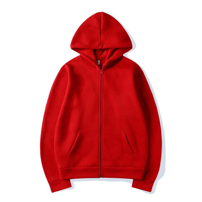 Fashion Zipper Hoodie — Casual Black, Gray & Blue Streetwear Sweatshirt for Men & Women