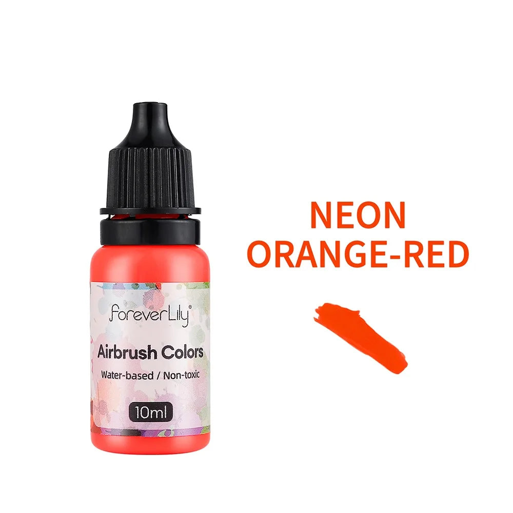 12pcs Airbrush Nail Ink Paint Set – Colorful Nail Polish for Spray Gun, Stencil & Hollow Pattern Art Tools