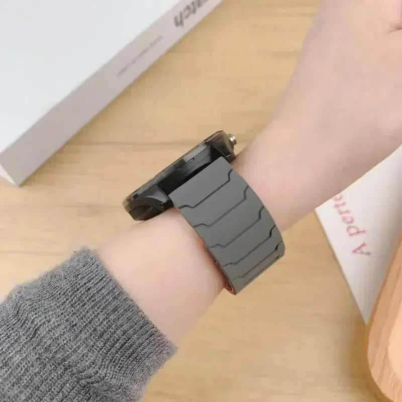 22mm Magnetic Silicone Watch Strap – Replacement Sport Wristband for OnePlus Watch 3/2R/2 & OPPO Watch X/X2/4 Pro 46mm Band