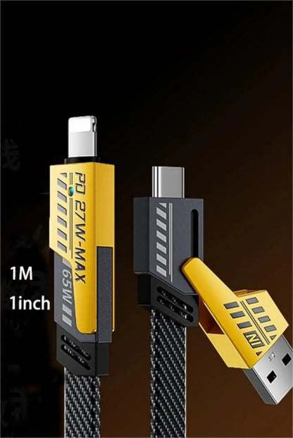 4-in-1 Fast Charging Data Cable 1M — 65W Type-C, 27W Fast Charge, Multifunctional Cable for Multiple Devices