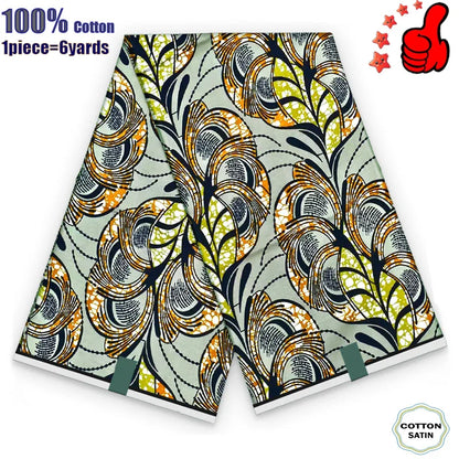 African Real Wax Fabric - High Quality 100% Cotton Ankara Pagne for Women’s Dresses