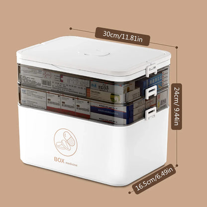 Household Large Capacity Medicine Box – Portable First Aid Kit with Multi-Layer Drug Storage for Emergencies
