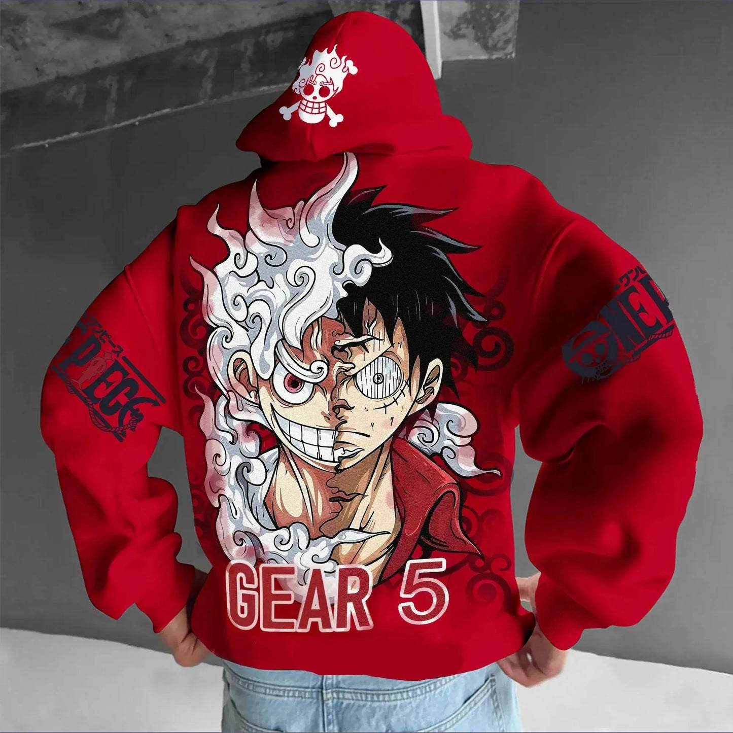 One Piece Luffy Gear 5 Anime Hoodie – Unisex Streetwear Pullover Sweatshirt