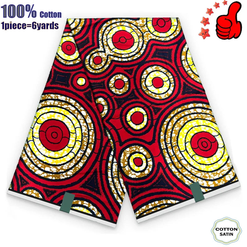 African Real Wax Fabric - High Quality 100% Cotton Ankara Pagne for Women’s Dresses