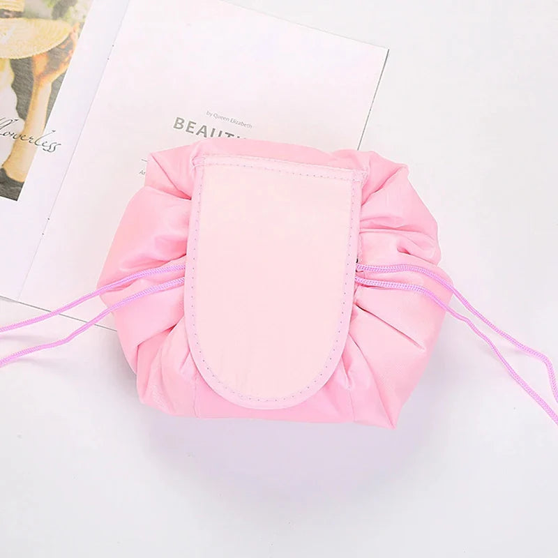 Women’s Drawstring Cosmetic Bag — Portable Waterproof Travel Makeup Organizer & Toiletry Beauty Pouch