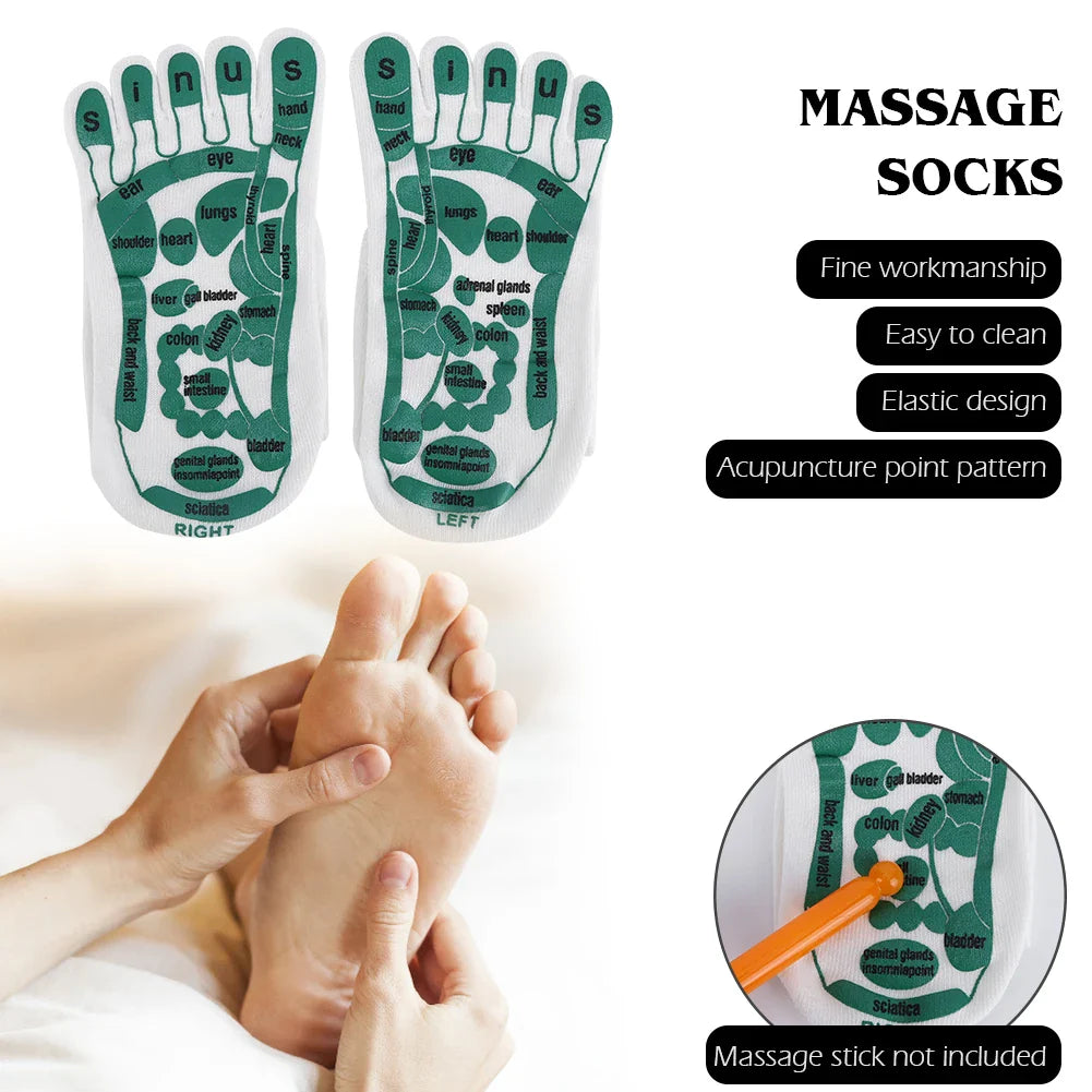 Acupoints Massage Socks and Gloves Set - Five Fingers Reflexology for Accurate Hands and Foot Massage - Household Spa Tools