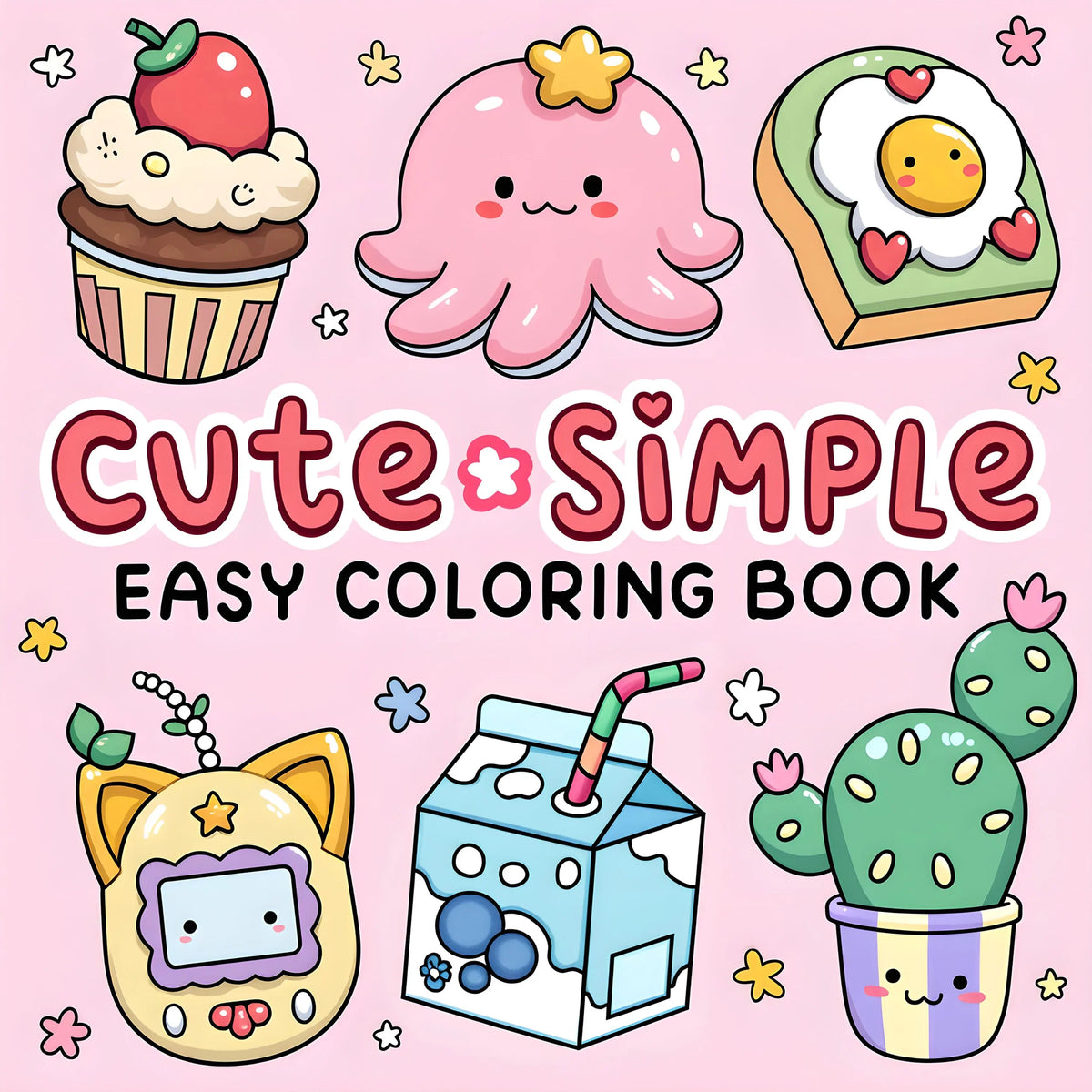 CUTE & SIMPLE Bold-Easy Coloring Book for Adults - Cute Drawing Book Gift for Birthdays & Parties