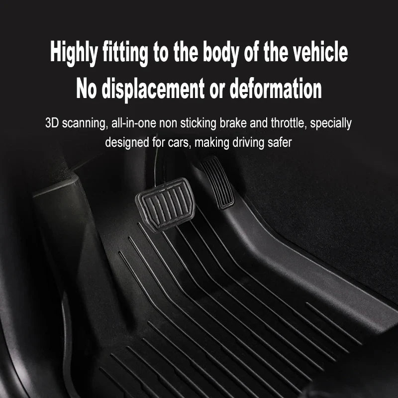 Tesla Model Y Juniper 2025+ TPE Floor Mats Set – Premium All-Weather Cargo & Trunk Liner, Wear-Resistant Car Interior Foot Protection Mats