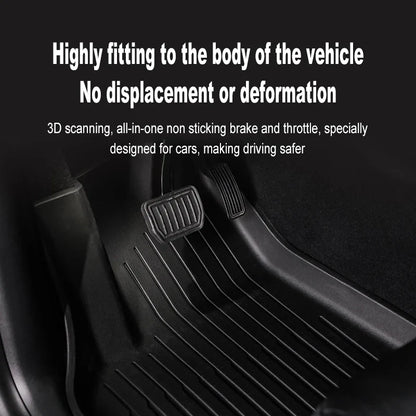 Tesla Model Y Juniper 2025+ TPE Floor Mats Set – Premium All-Weather Cargo & Trunk Liner, Wear-Resistant Car Interior Foot Protection Mats