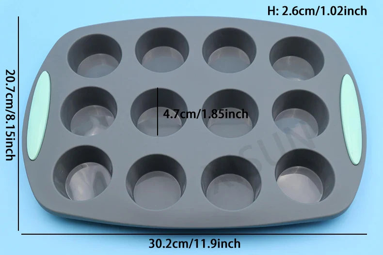 Heat Resistant Silicone Bakeware Set - Loaf, Bread, Muffin, Donut, and Cake Baking Tray Oven Pan Set